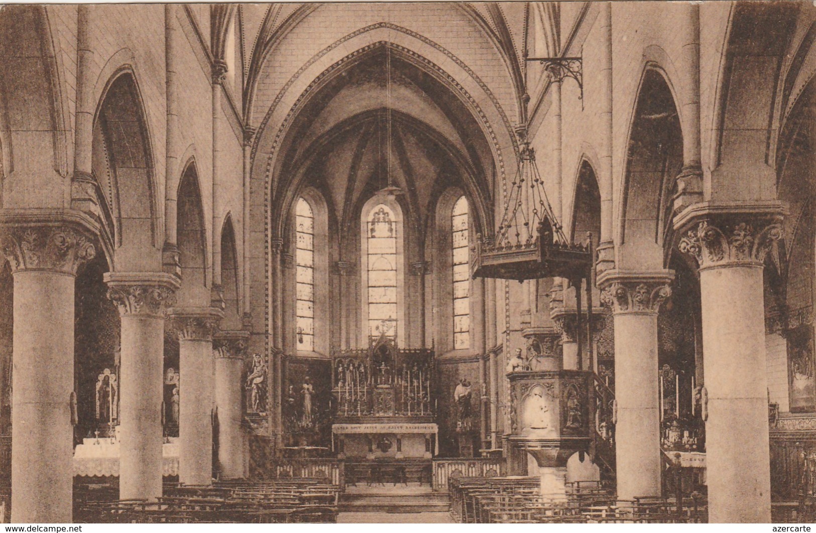 Hansinelle , Hanzinelle ( Florennes )  Souvenir Du Pélerinage à Saint Christophe , Intérieur De L'église St - Christophe - Florennes