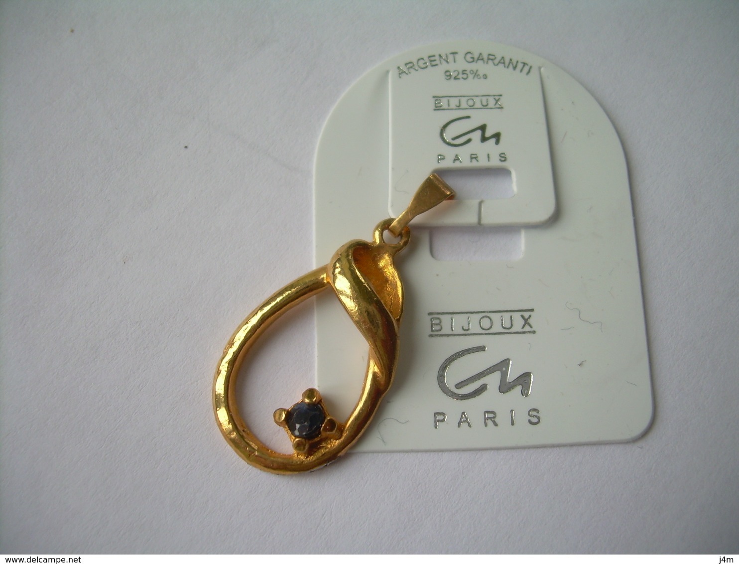 PENDENTIF En PLAQUE OR Et PIERRE BLEUE, Bijou C N Paris...2 Scans - Pendentifs