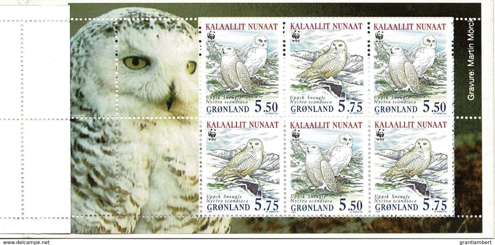 Greenland 1999 Snowy Owls WWF Mint Booklet With Two Panes - Booklets