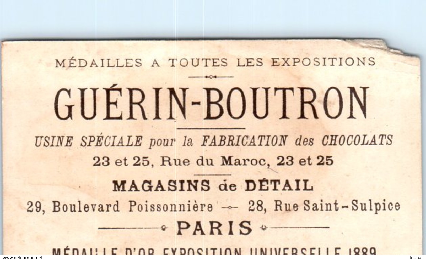 Chromo - Chocolat Guérin Boutron - La Neige  (état : Coin ) - Guérin-Boutron