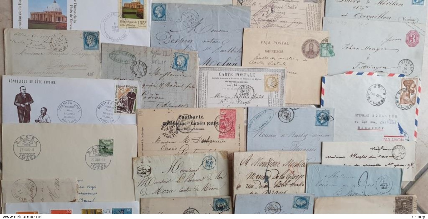 Lot De Lettres, Marques Postales Et Documents France, Europe, Monde    XIX Et XXème Siècle - Autres & Non Classés