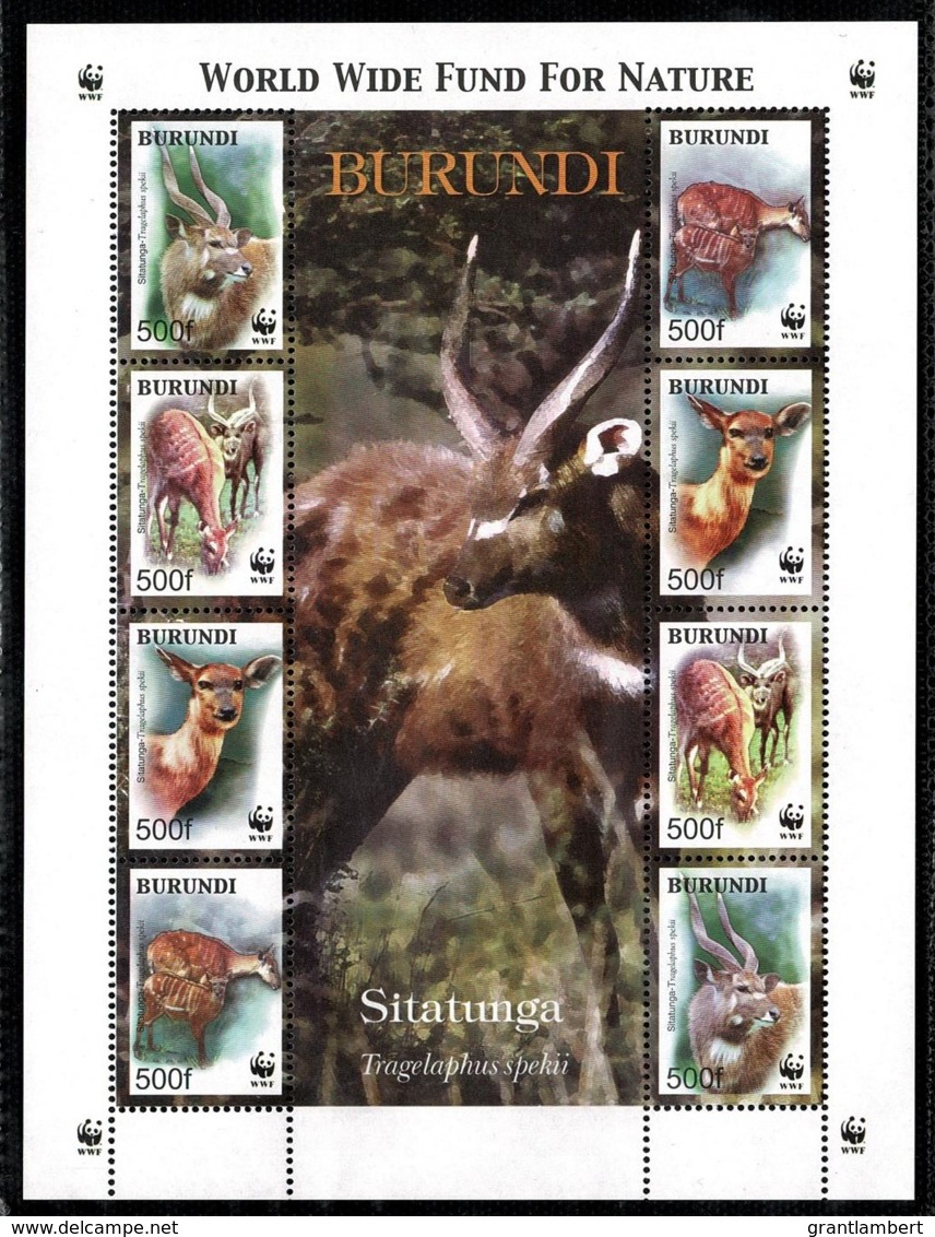 Burundi 2004 Gazelle - Antelope Sitatunga WWF Sheet MNH - Nuovi