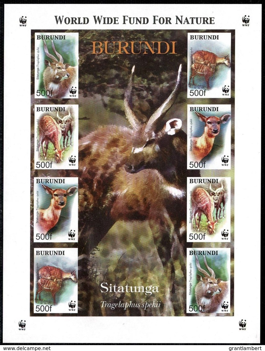 Burundi 2004 Gazelle - Antelope Sitatunga WWF IMPERFORATE Sheet MNH - Neufs