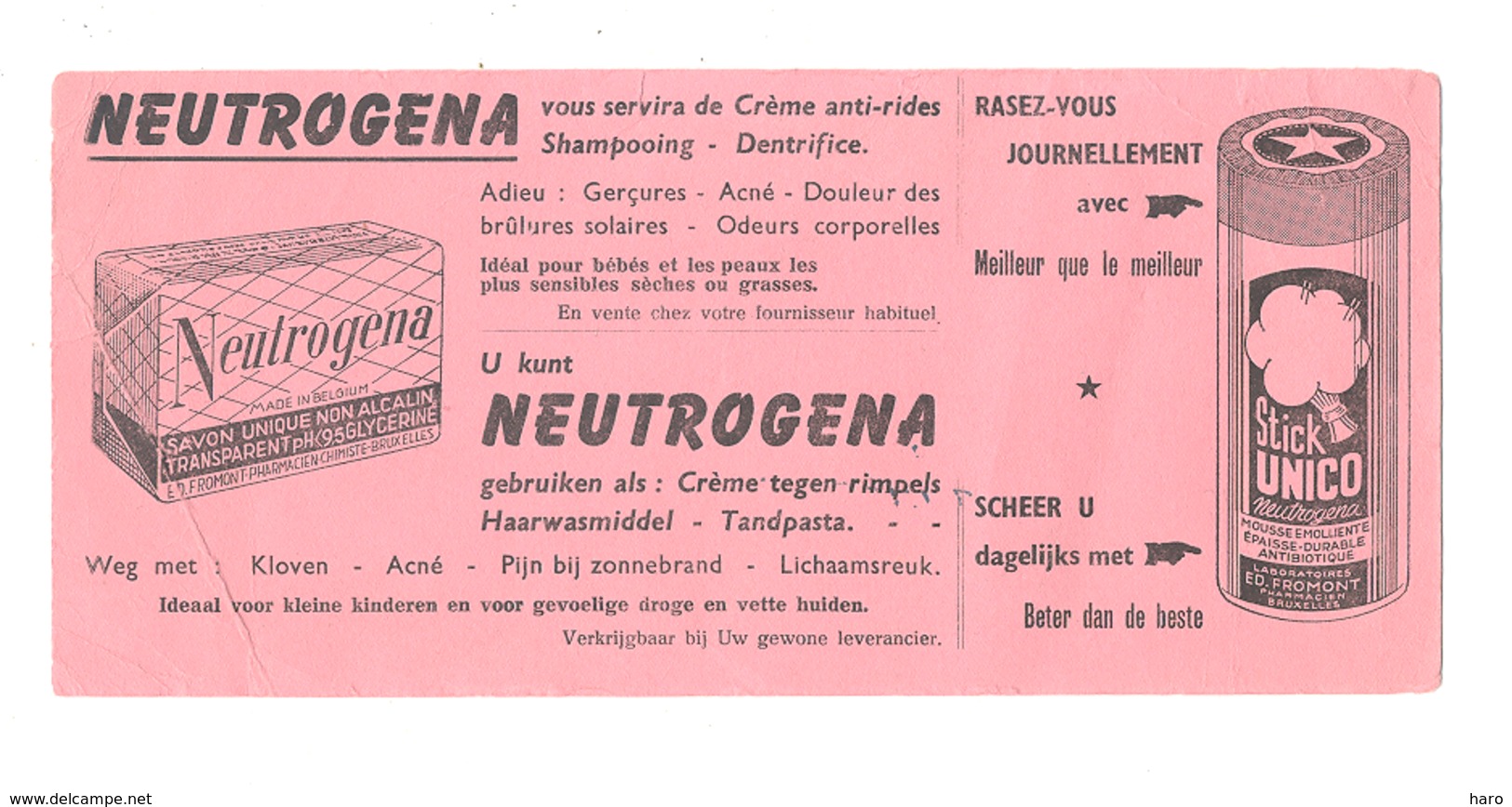 Buvard Publicitaire " NEUTROGENA " Savon, Mousse à Raser, Shampooing, Dentifrice, Crème,... (b273) - Parfum & Kosmetik