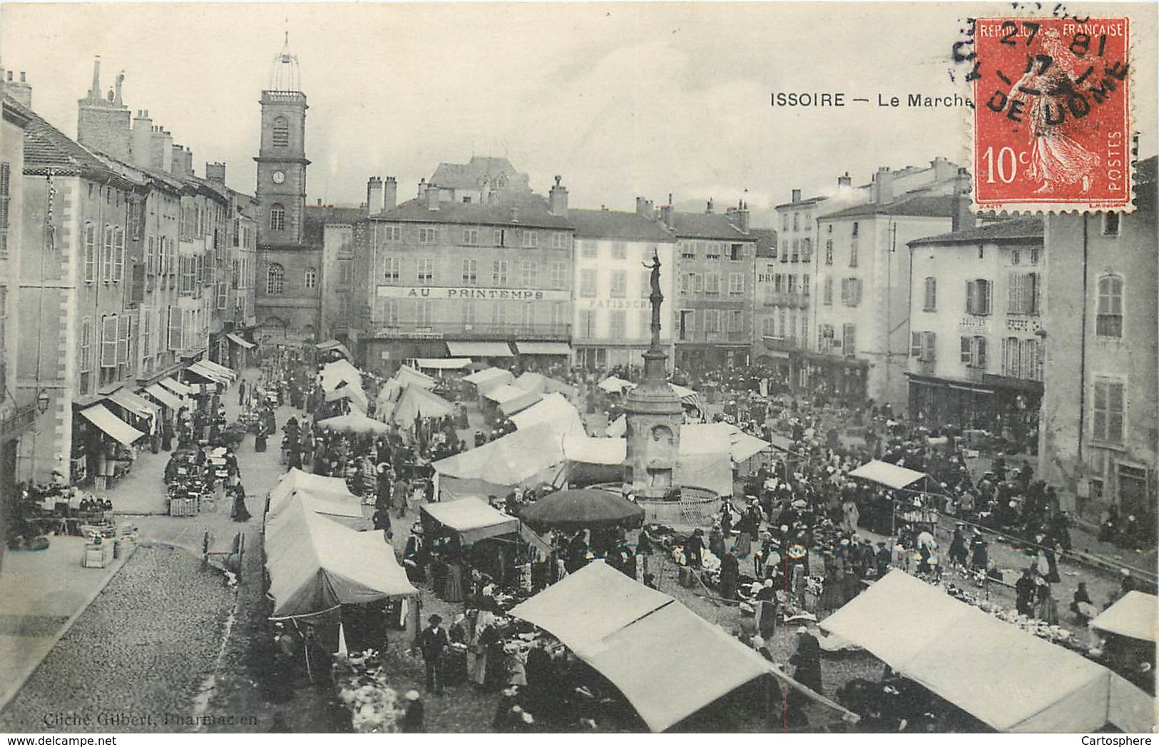 CPA 63 Puy-de-Dôme Issoire Le Marché Au Printemps Patisserie Mercerie - Issoire