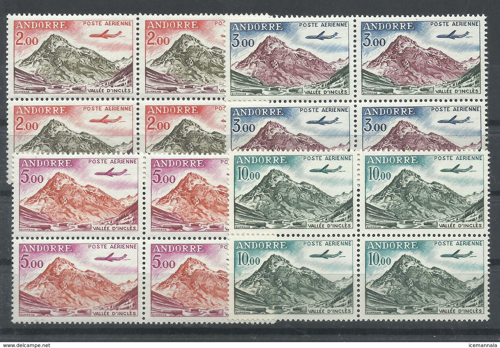 ANDORRA   FRANCESA   YVERT    AEREO  5/8    (B4)     MNH  ** - Airmail