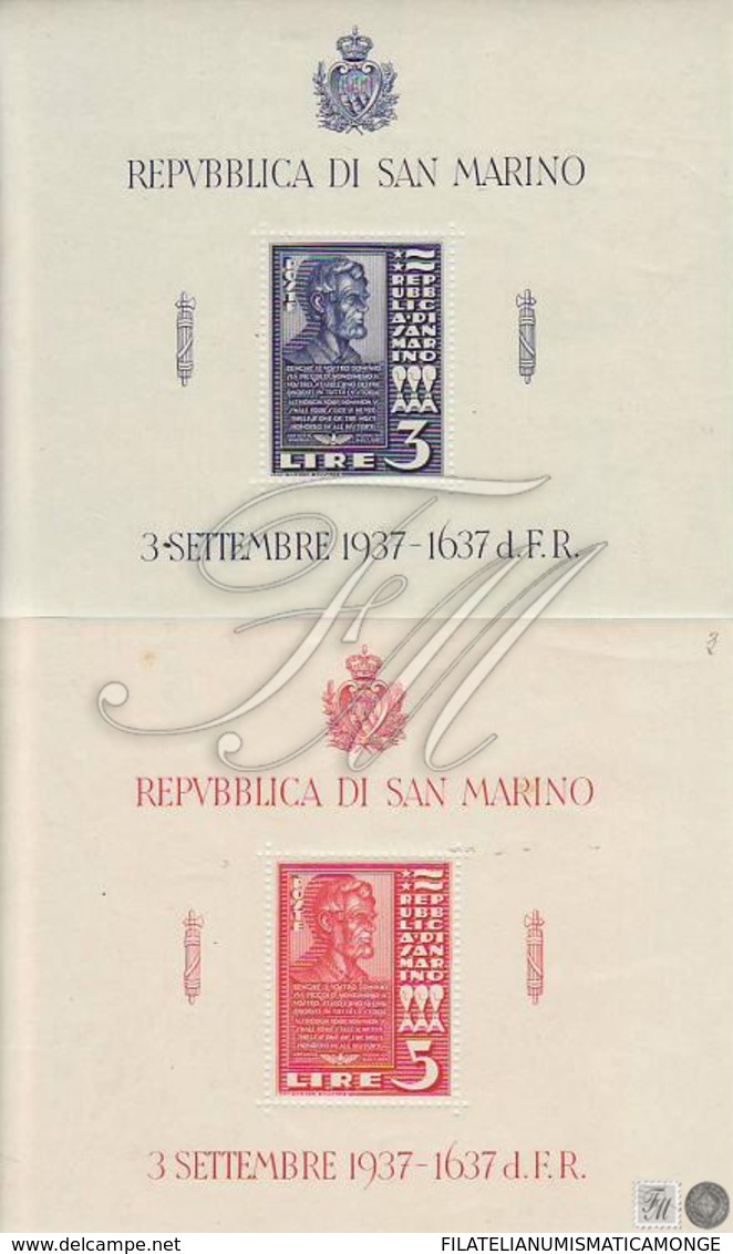 San Marino 1938 Hojas Bloque 2/3 Inaguracion De Abraham Lincoln  * - Autres & Non Classés