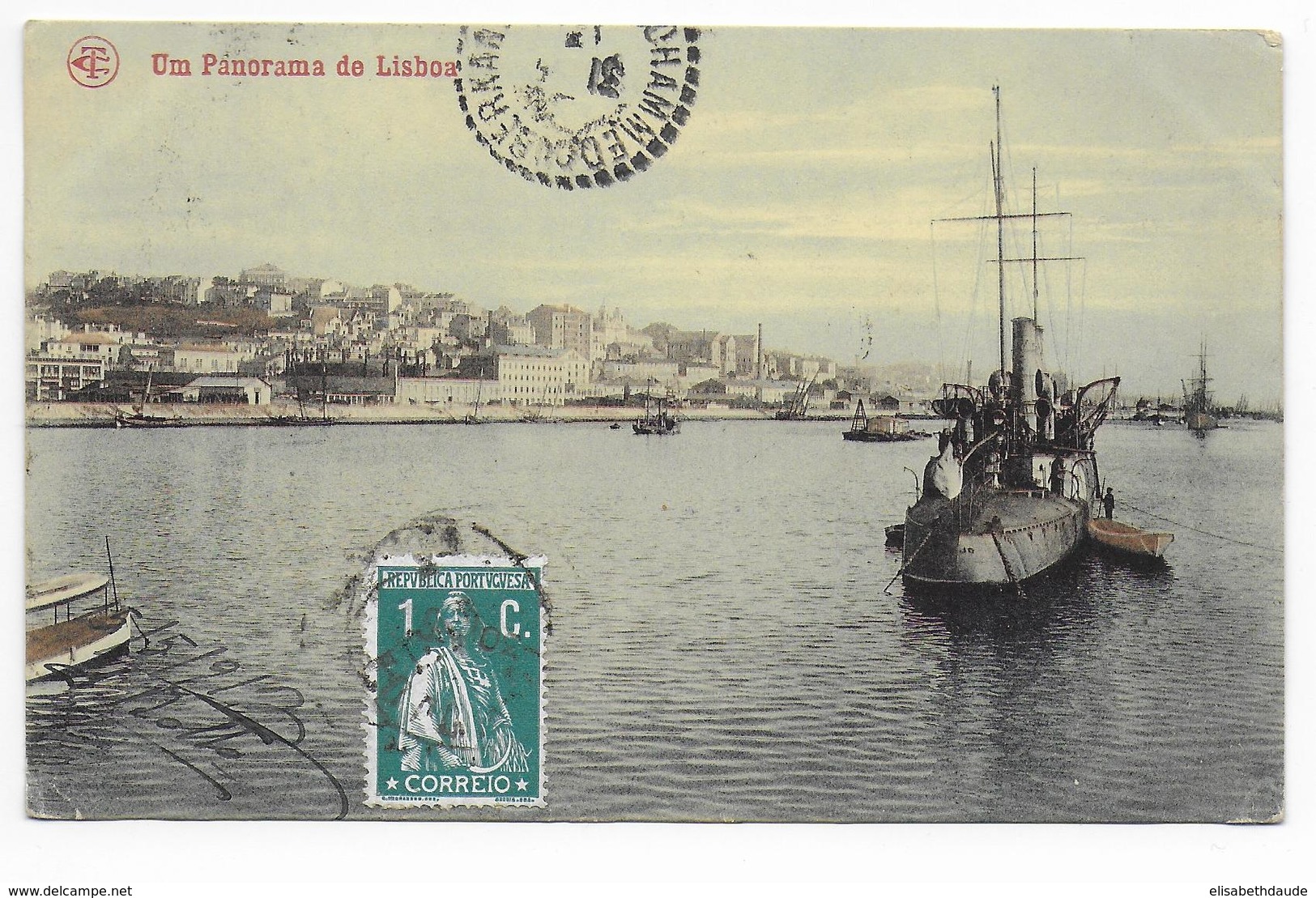 MAROC ESPAGNOL / PORTUGAL - 1913 - CARTE De LISBOA => TAFORALT Avec TRANSIT "ARACHE CORREO ESPANOL MARRUECOS" - Spanisch-Marokko