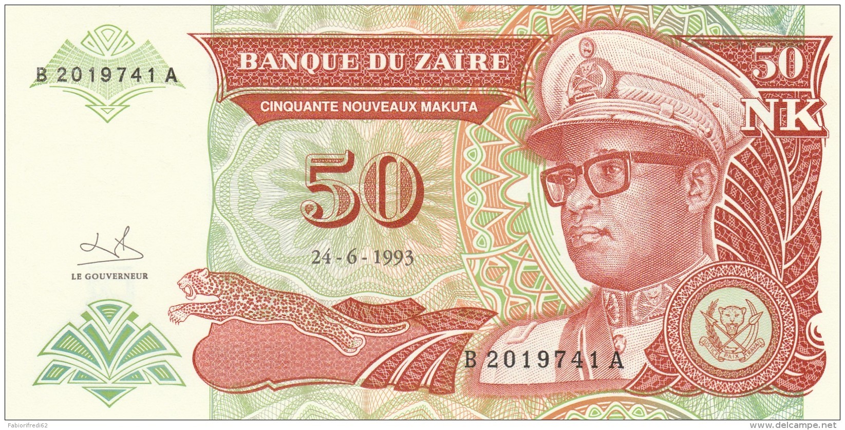 ZAIRE 50 MAKUTA -UNC - Zaire