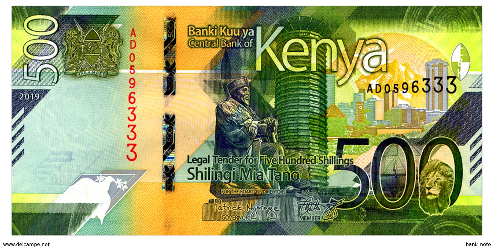 KENYA 500 SHILLINGS 2019 Pick New Unc - Kenya