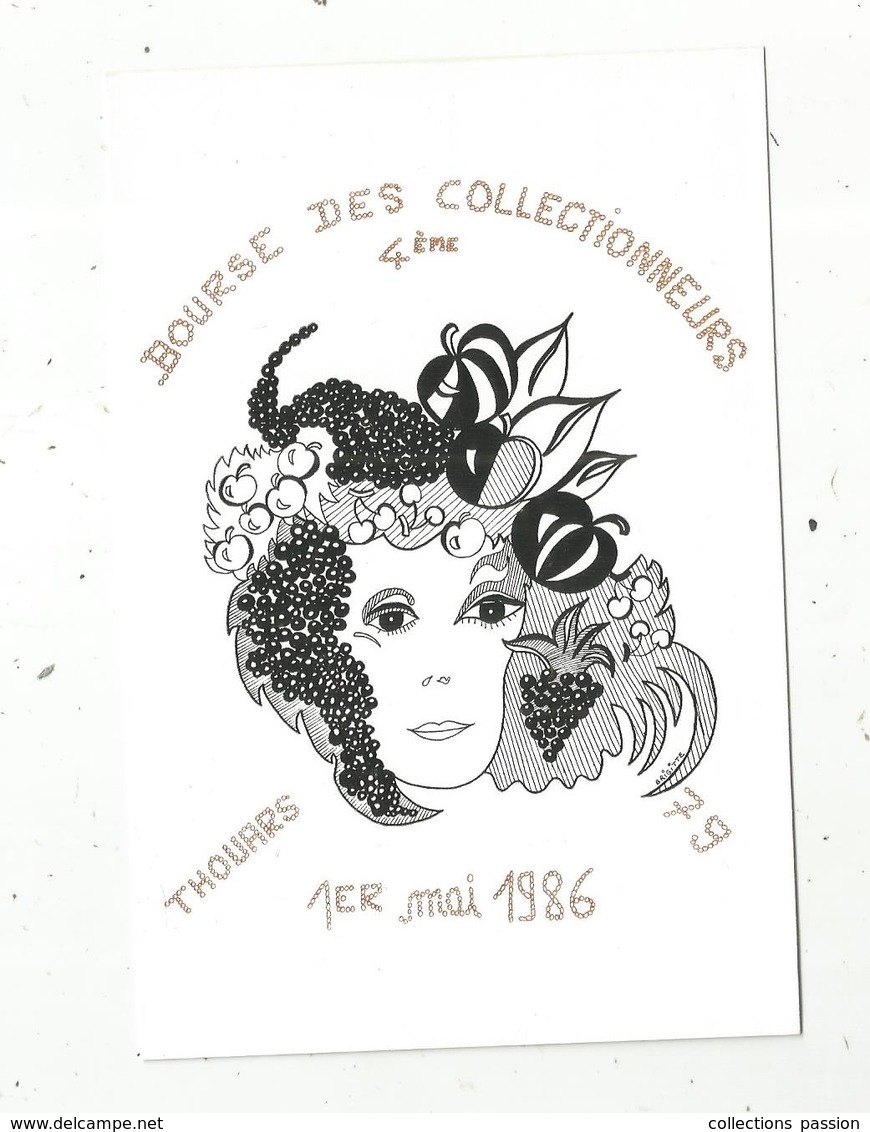 Cp, Bourses & Salons De Collections, 4 E Bourse Des Collectionneurs,1986 , THOUARS , 2 Scans ,vierge - Borse E Saloni Del Collezionismo