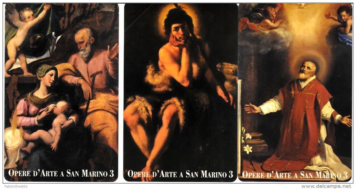 SERIE SCHEDE TELEFONICHE NUOVE RSM E36-38 OPERE D'ARTE - San Marino