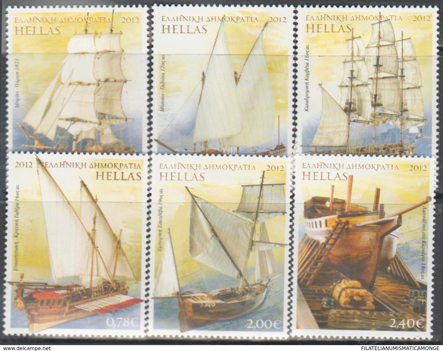 Grecia 2012 Correo 2635/40 Barcos Antiguos Griegos (6v)   **/MNH - Neufs