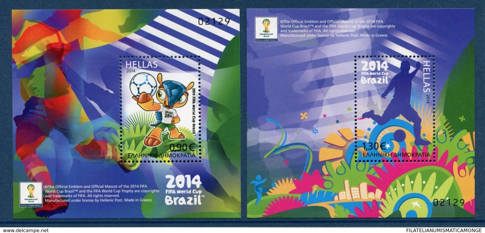 Grecia 2014 Hojas Bloque 83/84 Fifa (2HB)  **/MNH - Ongebruikt