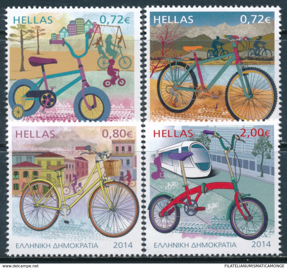 Grecia 2014 Correo 2723/26 Transporte Ecologico: Bicicleta (4v)  **/MNH - Neufs