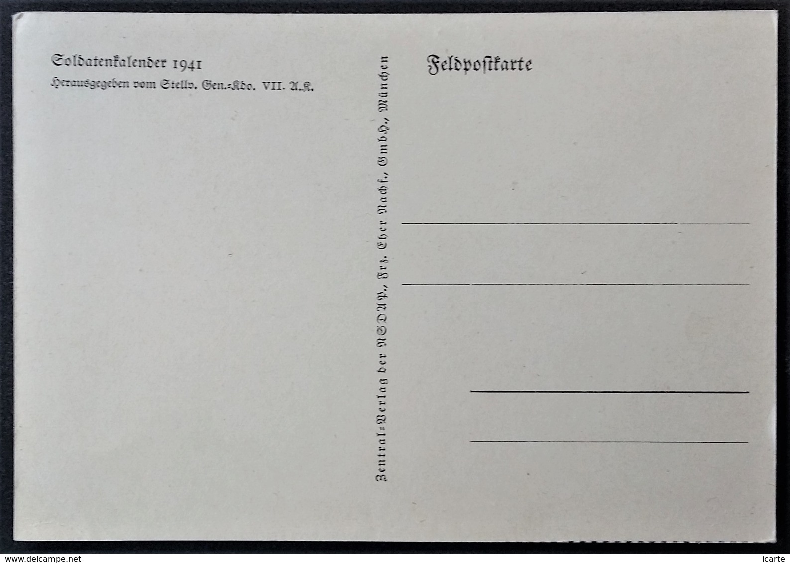 Carte De Franchise Militaire Allemande MARNE ÜBERGANG 1941 Feldpostkarte Illustrée Par Dallinger - Briefe U. Dokumente