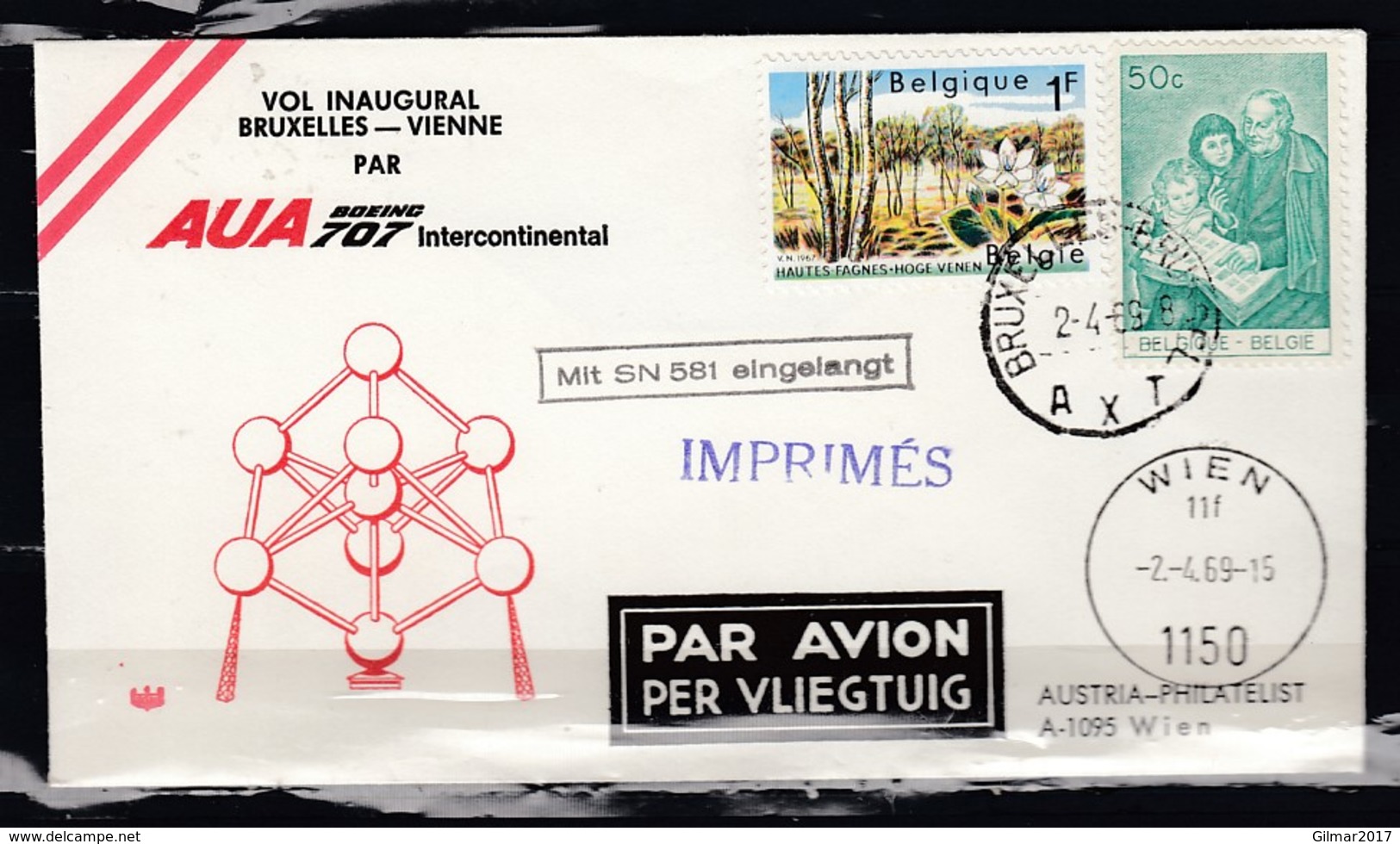 Brief Van Bruxelles-Brussel AXT Naar Wien - Storia Postale
