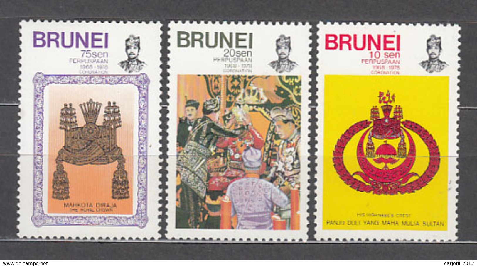 Brunei - Correo Yvert 239/41 ** Mnh  Coronaci�n Del Sult�n - Brunei (1984-...)