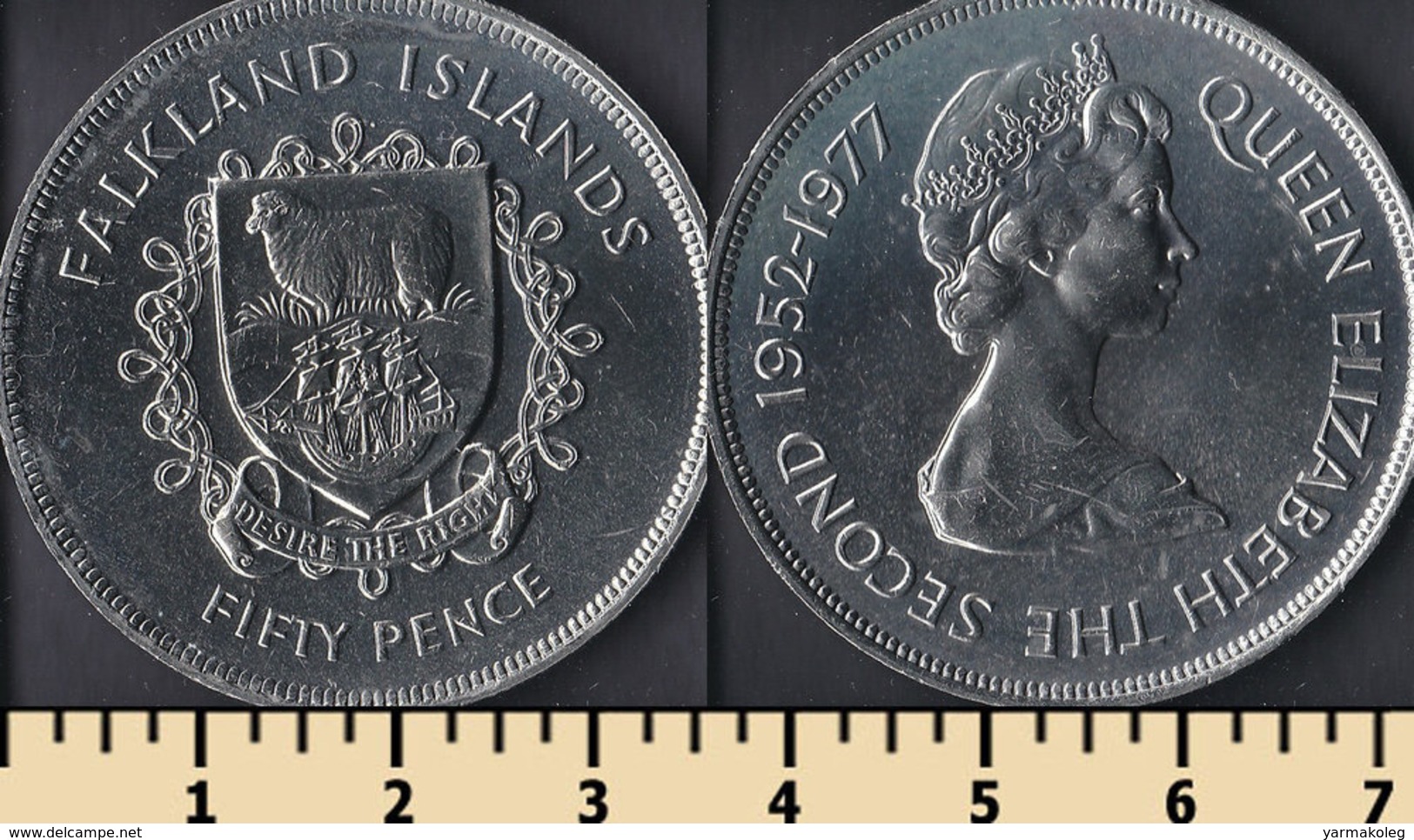 Falkland Islands 50 Pence 1977 - Falkland Islands