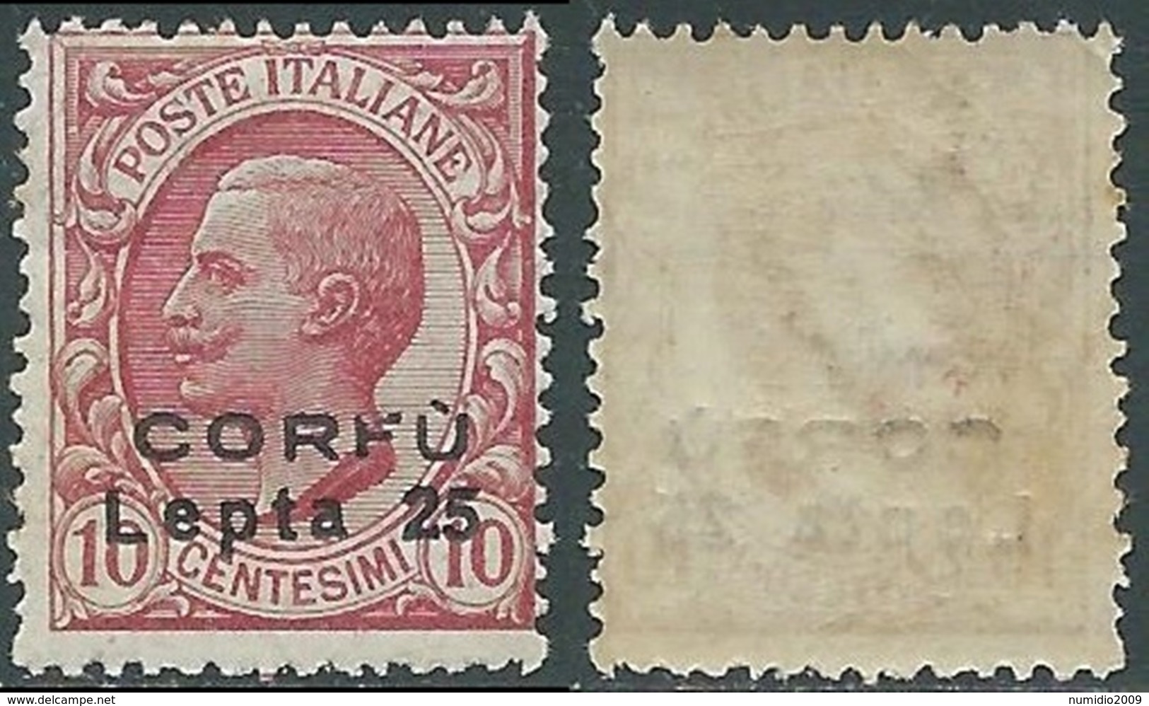 1923 CORFU EFFIGIE 25 LEPTA SU 10 CENT MNH ** - RB42-3 - Corfu
