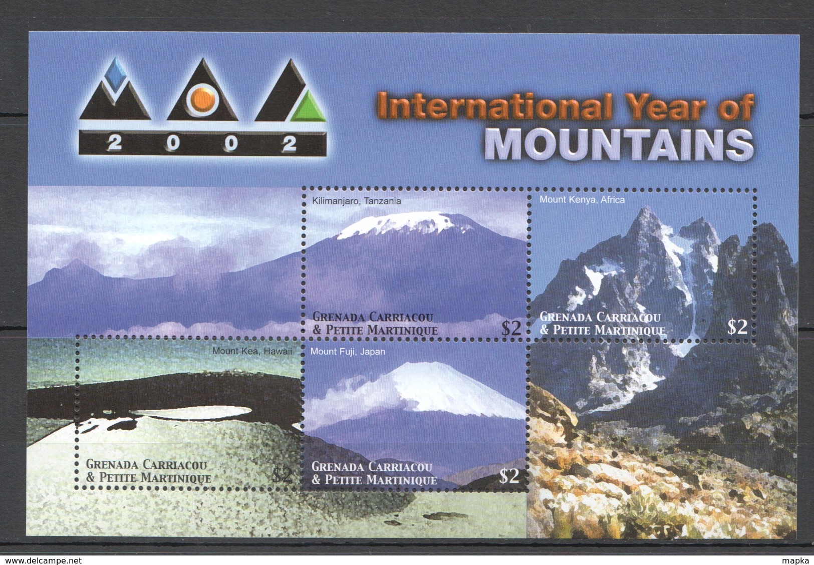 P897 2002 GRENADA CARRIACOU NATURE LANDSCAPES YEAR OF MOUNTAINS 1KB MNH - Other & Unclassified