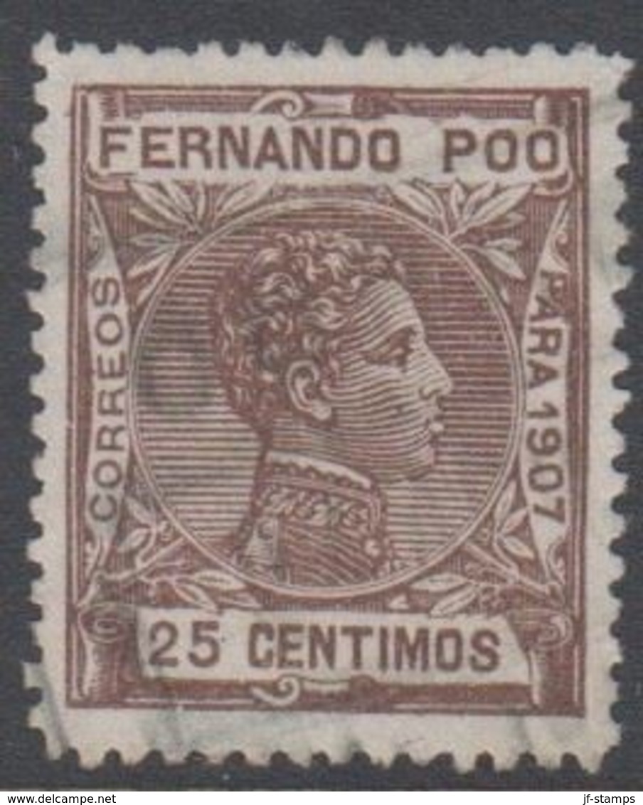 19O7. FERNANDO-POO. Alfons XIII 25 CENTIMOS  (Michel 154) - JF317929 - Fernando Po