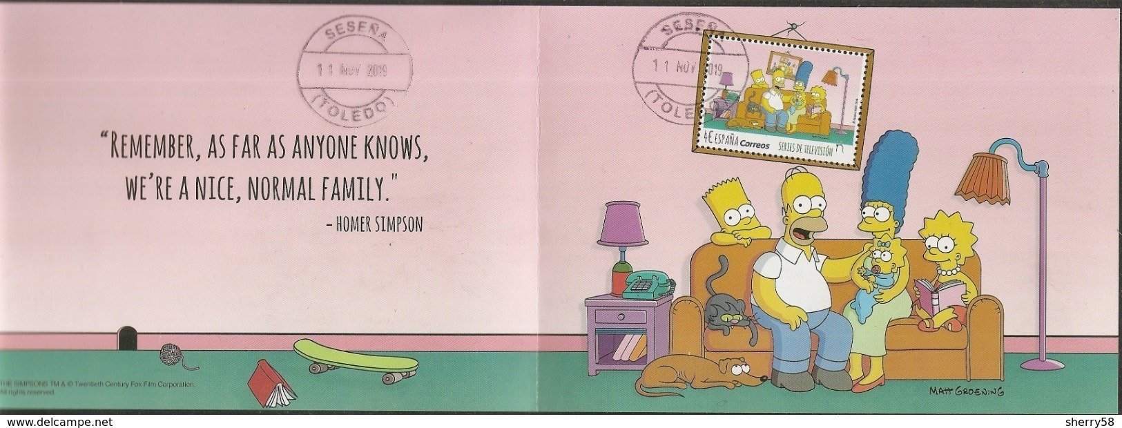 2019-ED. 5352 H.B. -Series De Televisión. The Simpsons (Los Simpson)-USADO CON GOMA- - Used Stamps