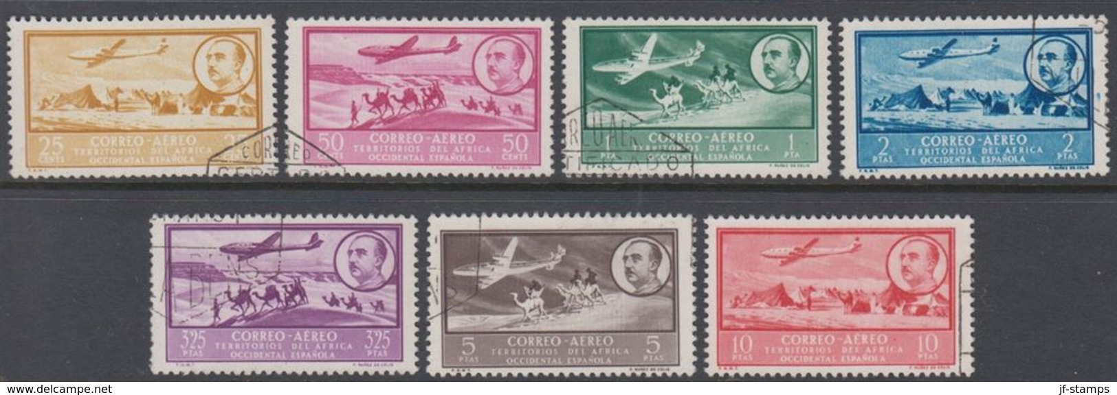 1951. TERRITORIOS DEL AFRICA OCCIDENTAL ESPANOLA. CORREO - AEREO Set. 7 Ex.  (Michel 20-26) - JF317933 - Cabo Juby