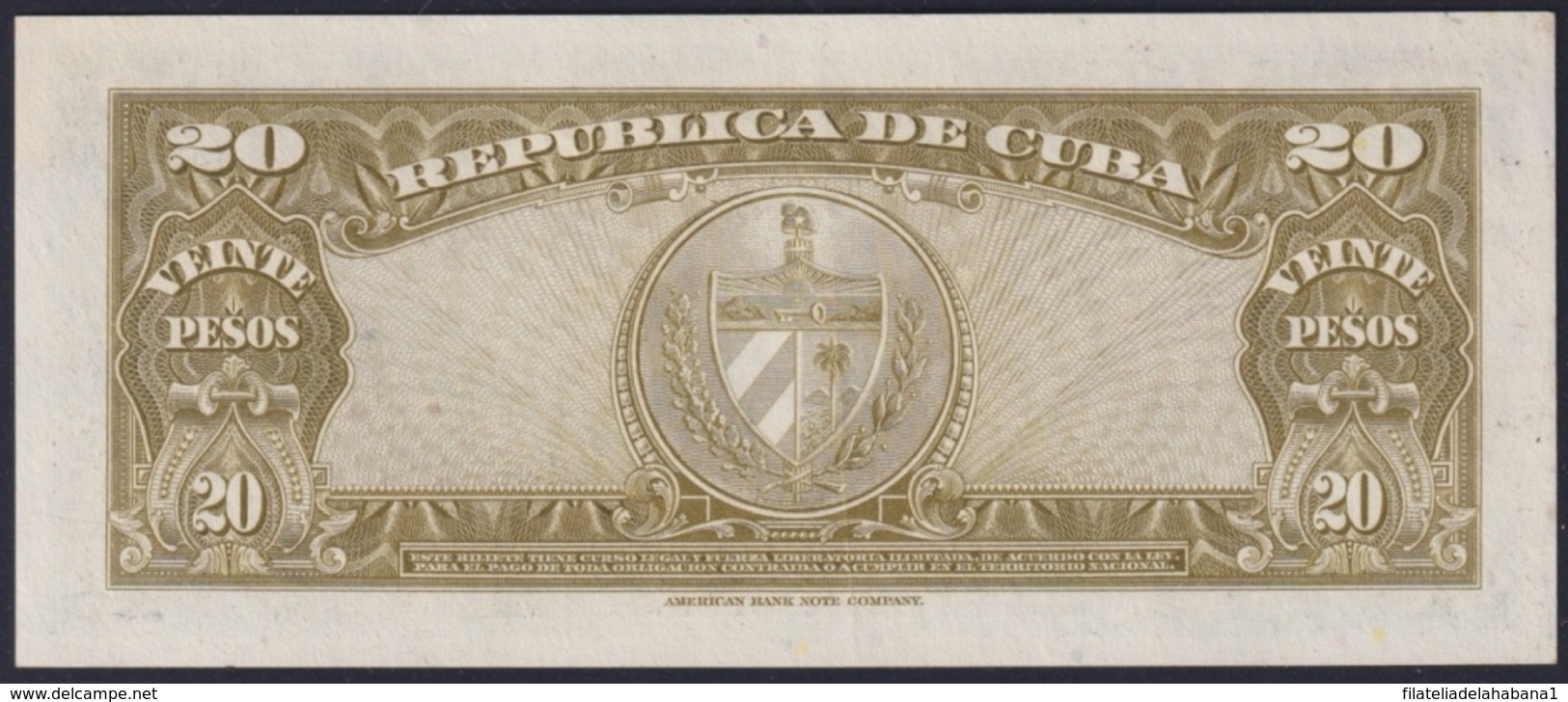 1960-BK-256 CUBA 1960 20$ BANCO NACIONAL SIGNED ERNESTO CHE GUEVARA UNC - Cuba