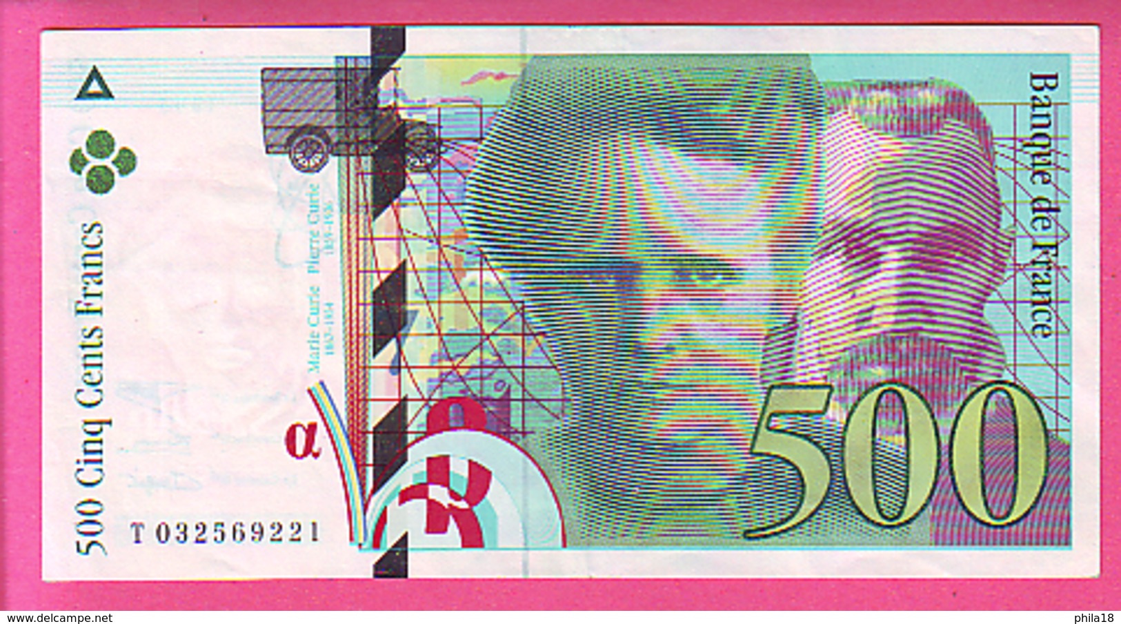 500 CINQ CENT FRANCS 1995 PIERRE ET MARIE CURIE FAYETTE N° 76 NEUF SANS TROUS EPINGLES T032569221 - 500 F 1994-2000 ''Pierre En Marie Curie''