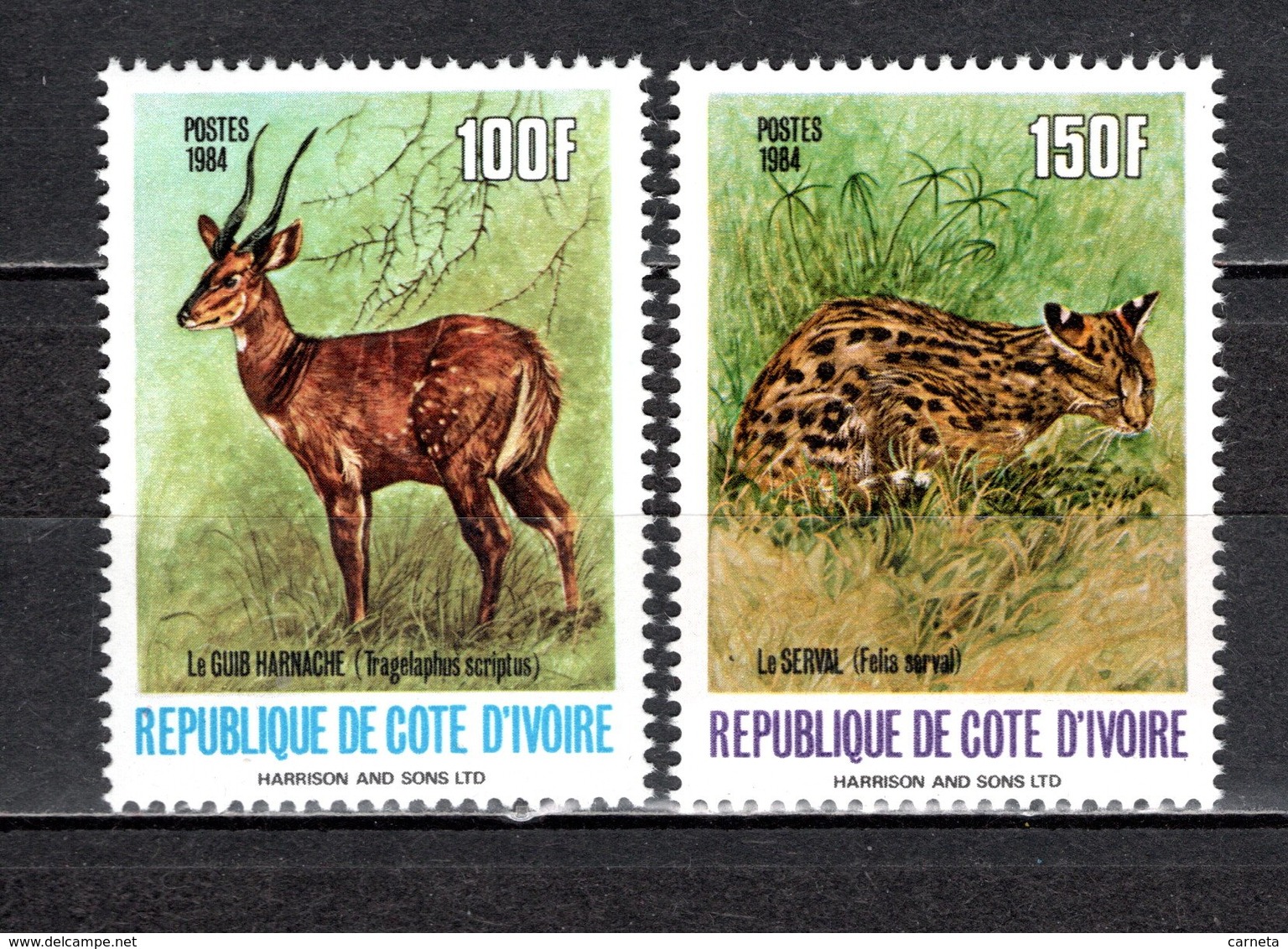 COTE D'IVOIRE N° 701A + 701B  NEUFS SANS CHARNIERE COTE 130.00€   ANIMAUX - Côte D'Ivoire (1960-...)