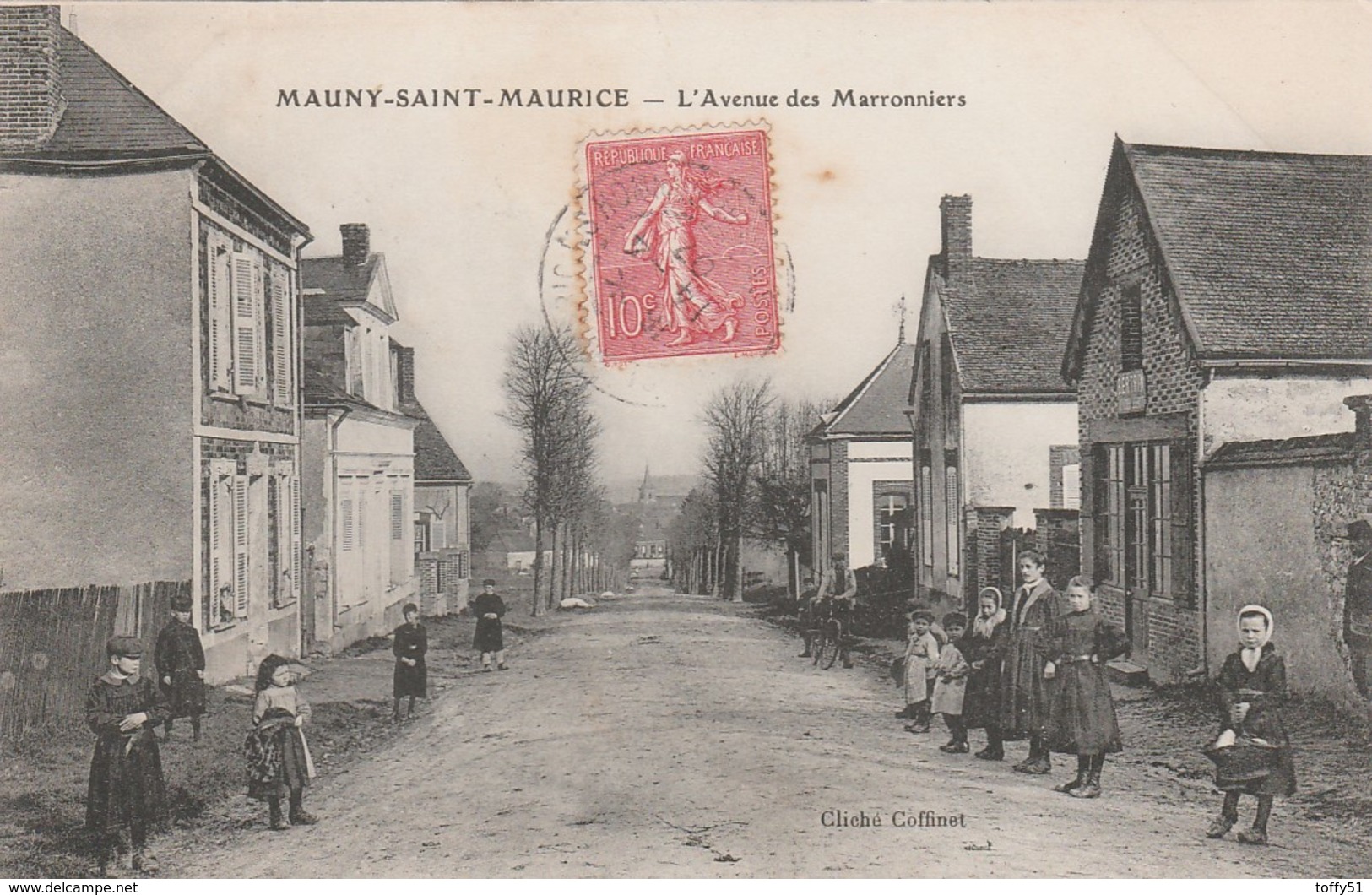 CPA:MAUNY SAINT MAURICE (89) AVENUE DES MARRONNIERS ANIMÉE..ÉCRITE - Otros & Sin Clasificación