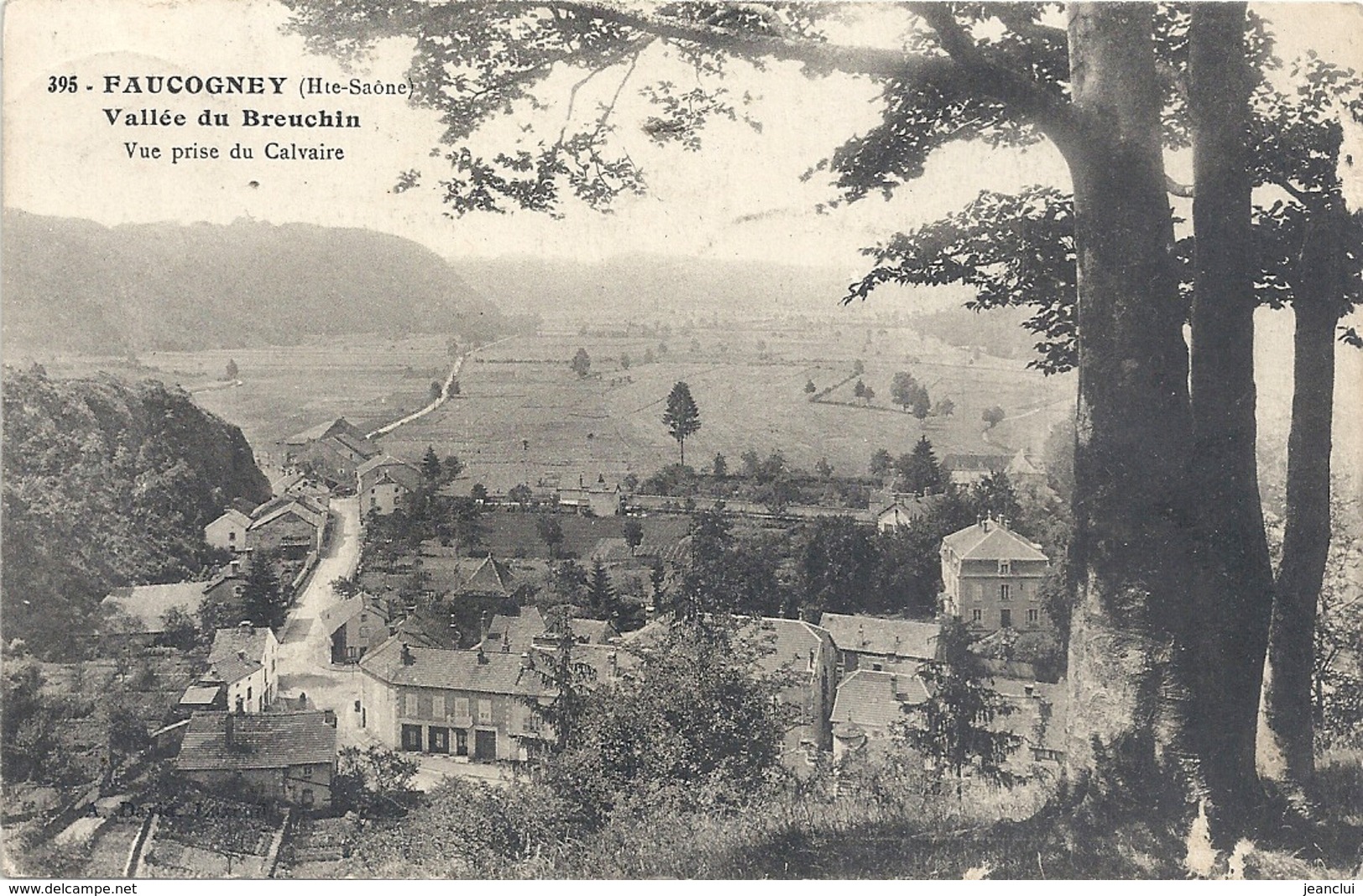 395. FAUCOGNEY . VALLEE DU BREUCHIN - VUE PRISE DU CALVAIRE . CARTE AFFR AU VERSO . 2 SCANES - Andere & Zonder Classificatie