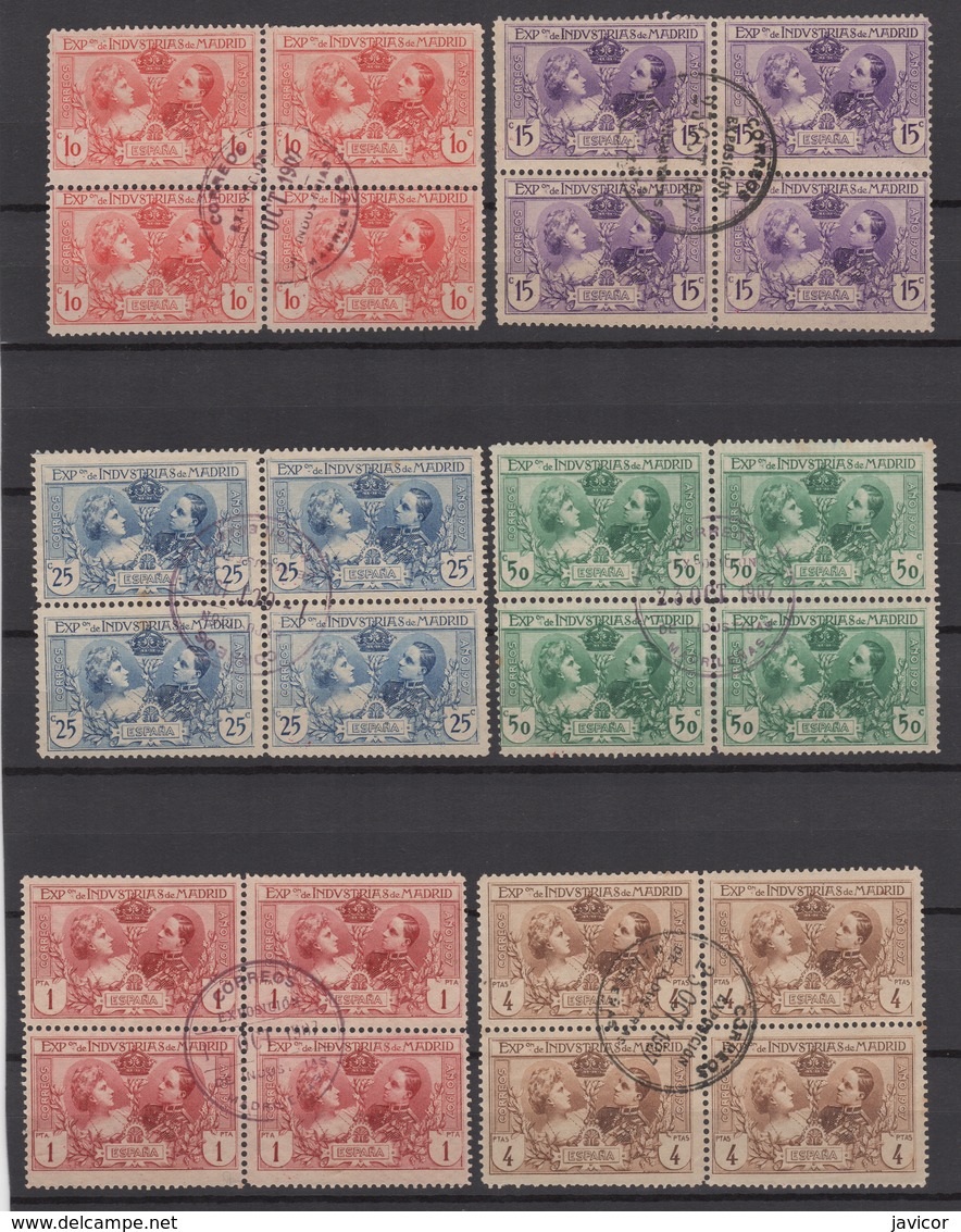 1907 EXPOSICIÓN DE INDUSTRIAS DE MADRID EDIFIL SR 1/6 (º) BLOQUE 4 VC 280€ - Usados