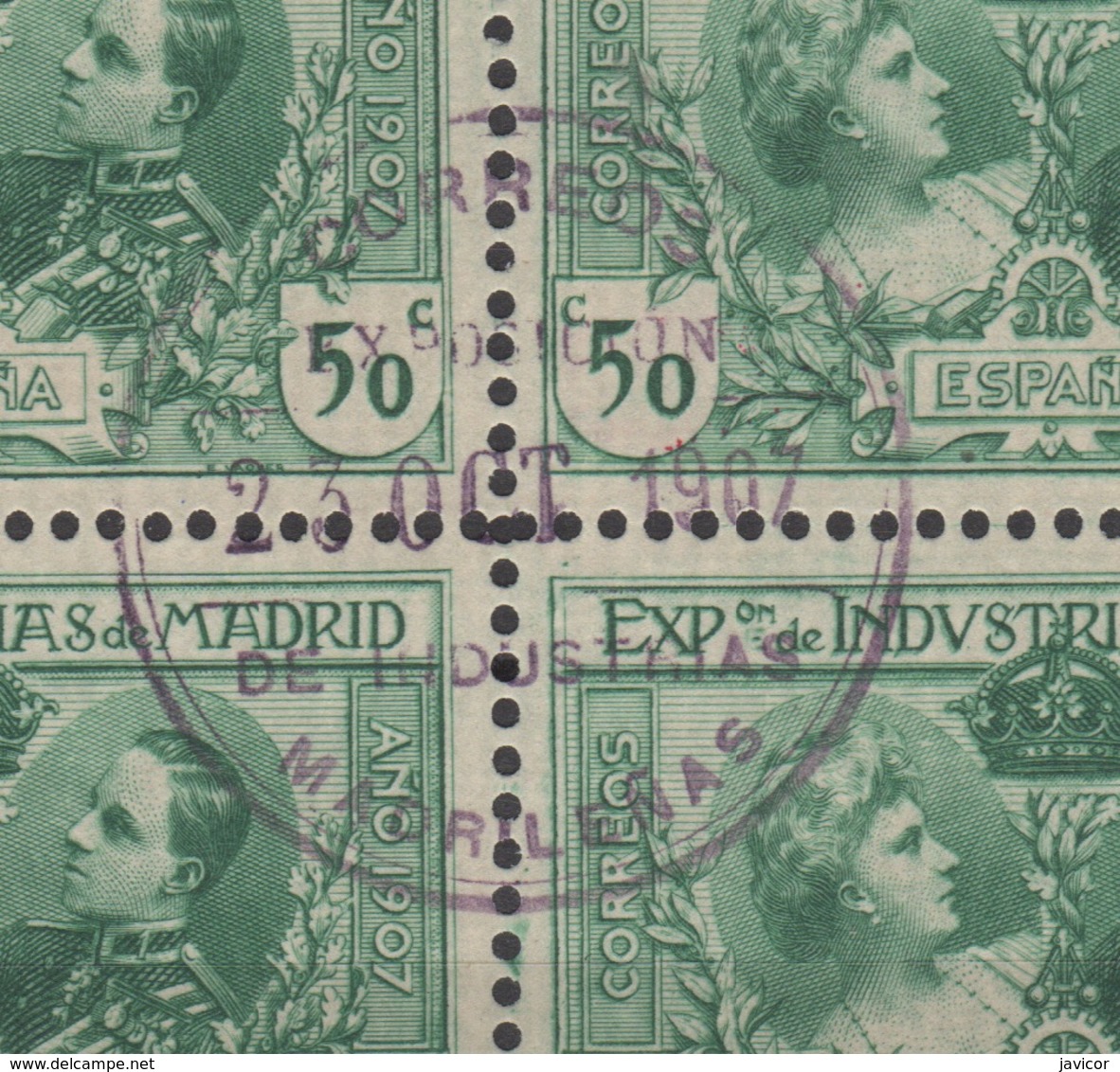 1907 EXPOSICIÓN DE INDUSTRIAS DE MADRID EDIFIL SR 1/6 (º) BLOQUE 4 VC 280€