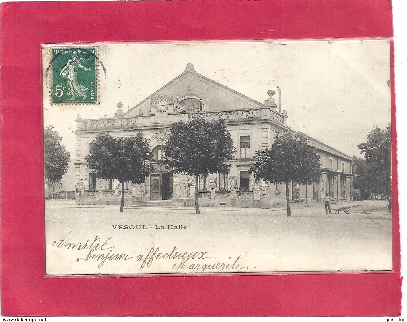 VESOUL . LA HALLE . DOS NON DIV AFFR SUR RECTO EN 1907 - Vesoul