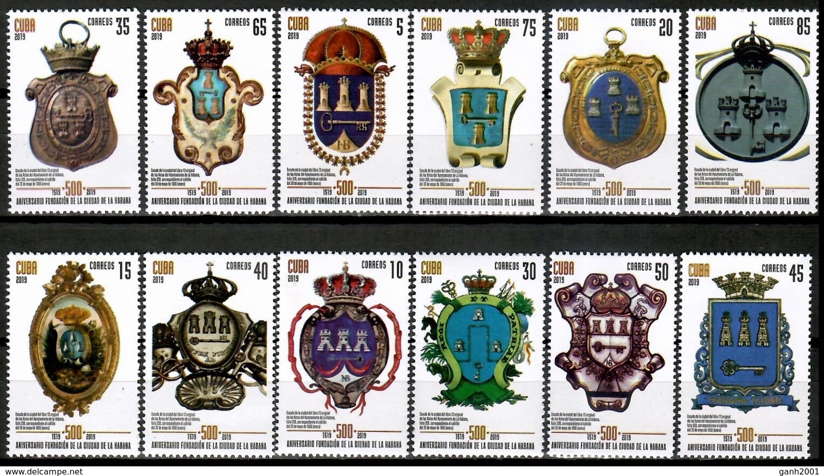 Cuba 2019 / 500 Years La Havana Coat Of Arms MNH Escudos V Centenario De La Habana / Cu15500  C4-12 - Nuevos