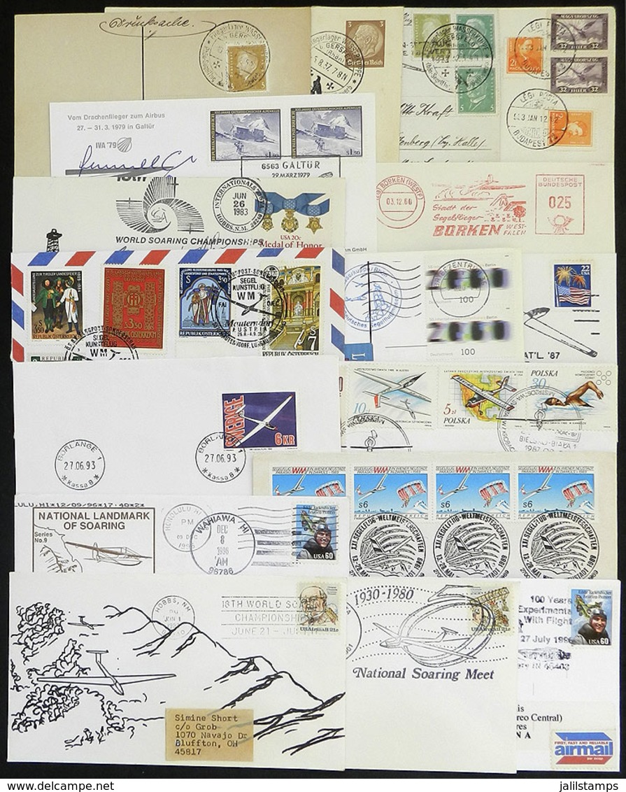 TOPIC AVIATION: GLIDER FLIGHTS: 17 Covers And Cards Of Varied Countries And Periods, Some Covers Are Signed By The Pilot - Otros (Aire)