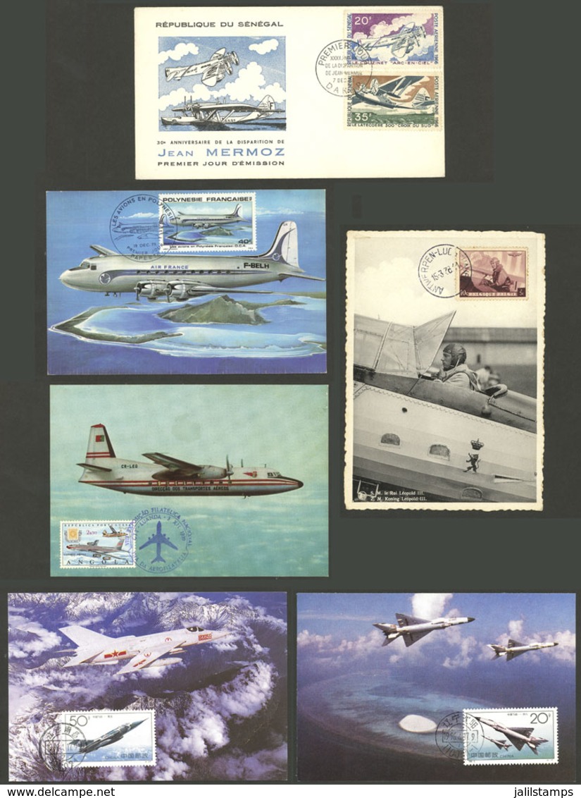 TOPIC AVIATION: 43 Cards (one Cover), Most With Views Of Airplanes, Many Are Maximum Cards, Very Fine General Quality! - Sonstige (Luft)