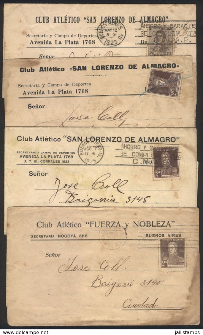 TOPIC FOOTBALL: 4 Notifications Of The Years 1923 To 1927 To A Great Football Player Of San Lorenzo De Almagro, 3 Of The - Autres & Non Classés