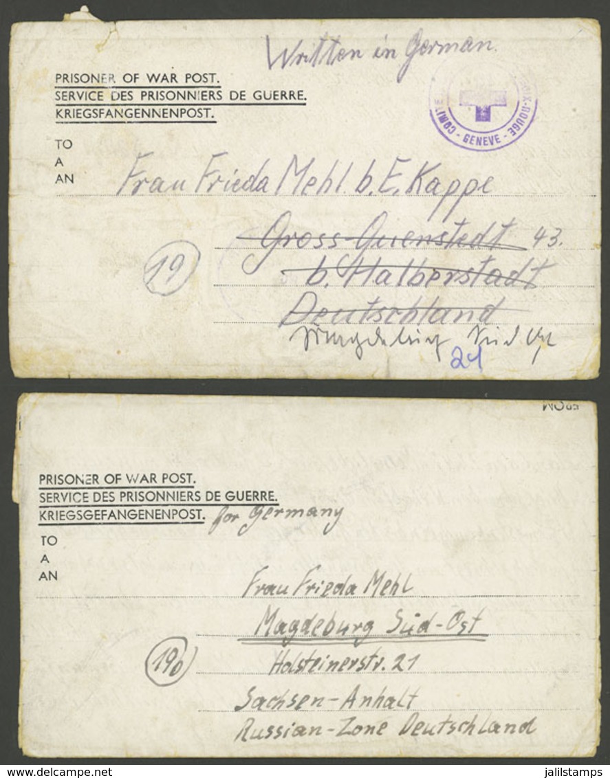 GERMANY: 2 Letters Of A German POW Of World War II In A British Camp, Interesting! - Sonstige & Ohne Zuordnung