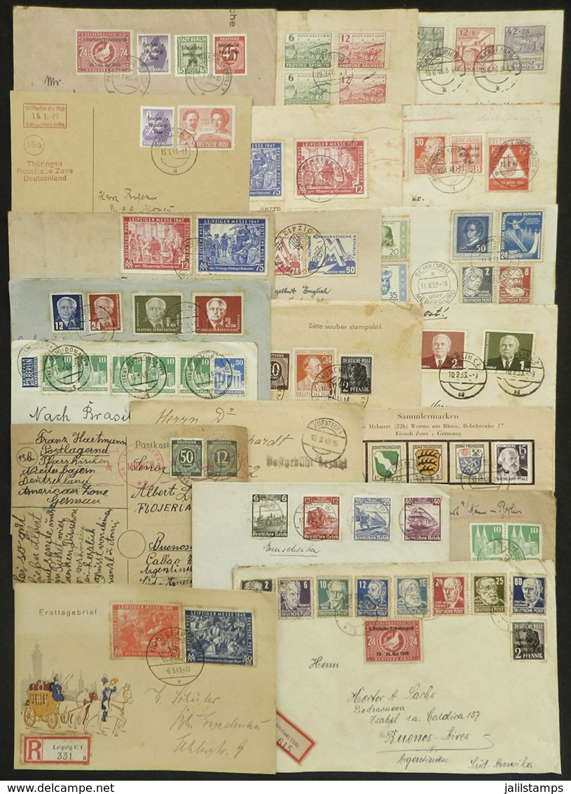 GERMANY: 20 Covers And Cards Of Mainly 1940s And 1950s, Most Sent To Argentina, There Are Some Very Interesting Postages - Other & Unclassified