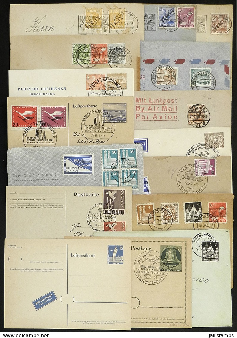GERMANY: 14 Covers Or Cards Used Between 1948 And 1955, Most Sent To Argentina + 2 Cards, Many Related To BERLIN AIRLIFT - Otros & Sin Clasificación