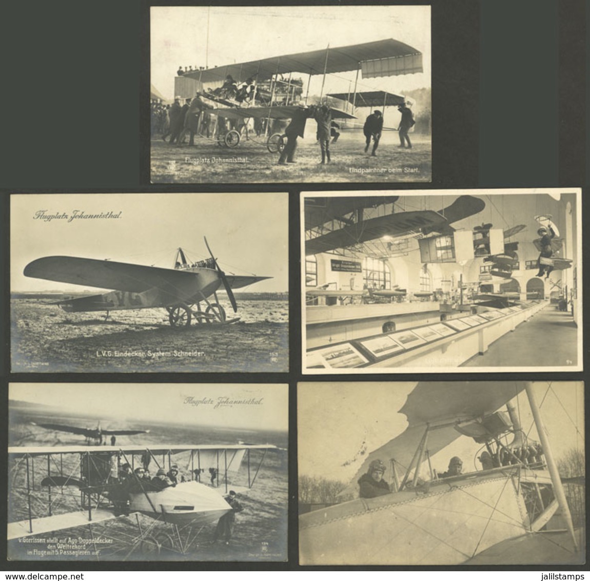 GERMANY: AVIATION: 5 Old Postcards, Very Good Views, Excellent Quality! - Sonstige & Ohne Zuordnung