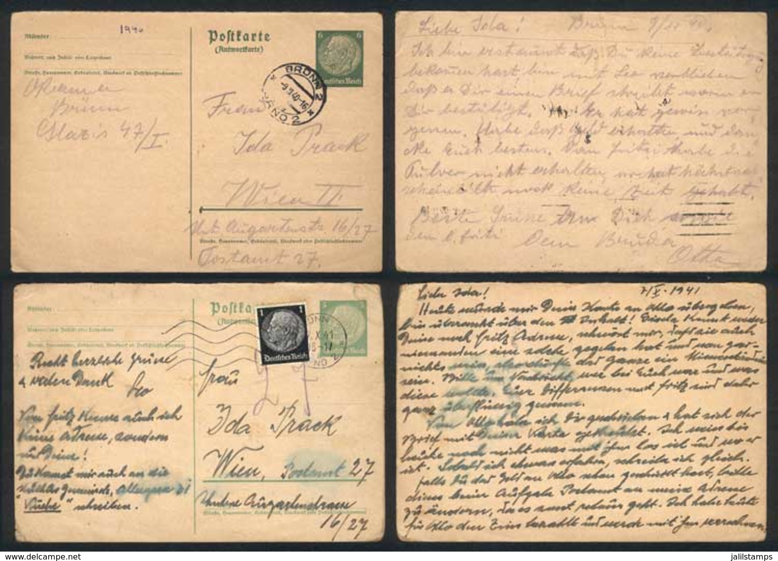 GERMANY + AUSTRIA: Lot Of 6 Covers Or Postcards Used Between 1938 And 1942 From Germany Or Austria, All Franked With Ger - Sonstige & Ohne Zuordnung