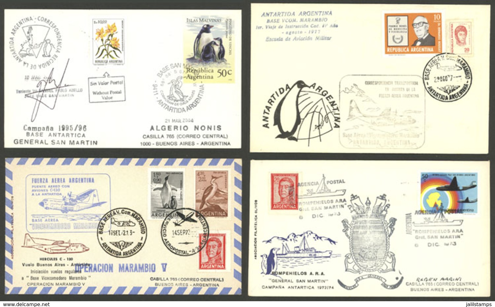 ARGENTINE ANTARCTICA: 37 Covers And Cards Of Varied Periods, Most With Postmarks Of Antarctic Stations Or Special Flight - Otros & Sin Clasificación