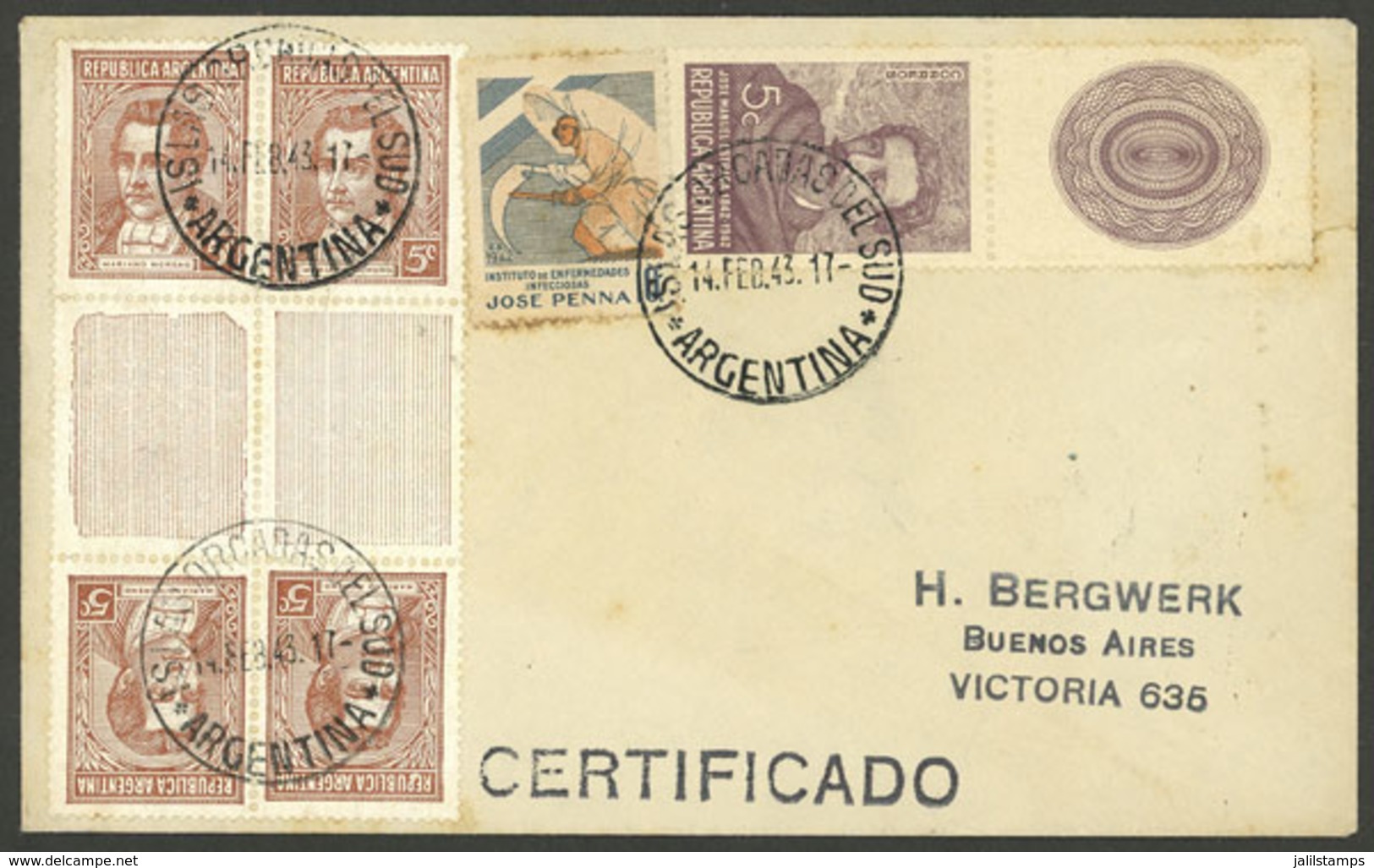 ARGENTINE ANTARCTICA - ORCADAS: Cover Sent To Buenos Aires On 14/FE/1943 With Very Good Franking! - Otros & Sin Clasificación