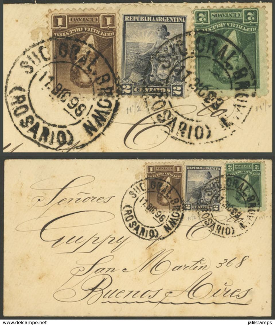 ARGENTINA: MIXED POSTAGE AND TWIN VALUES: Cover Sent From Rosario To Buenos Aires On 11/DE/1899 With Rare 5c. Postage In - Other & Unclassified