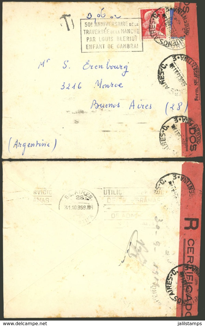 ARGENTINA: Cover Sent From France To Buenos Aires, With An OFFICIAL SEAL Because It Arrived With Damages On The Right, C - Sonstige & Ohne Zuordnung