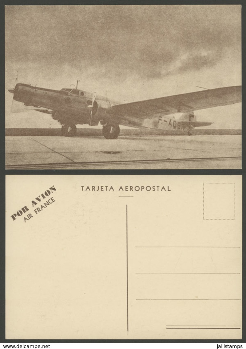 ARGENTINA: Postcard "aeropostal" Of AIR FRANCE With View Of An Airplane, Excellent Quality, Rare!" - Argentinien